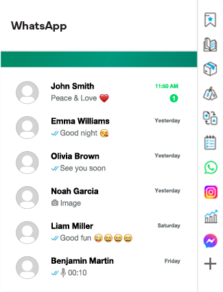 Wave Browser's built-in What's App sidebar widget, presented as yet another outlet to message those close to you if you are worried about going beyond the use of your own phone number.