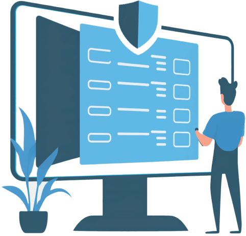 An image of an individual verifying his security on the web, something which is not of concern with Wave Browser by one's side.